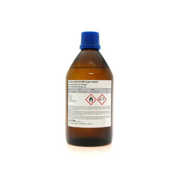 Essigsäure analysenrein (C2H4O2) mind. 80% - in Braunglas- oder HDPE-Flasche