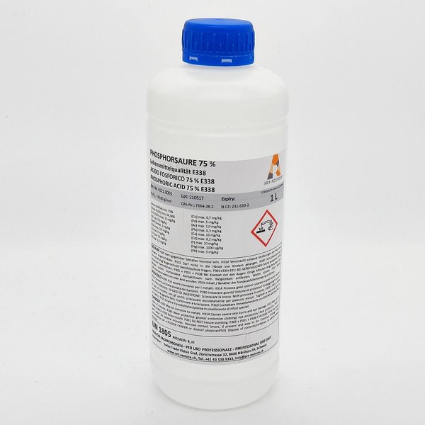 Phosphorsäure lebensmittelqualität E338 (H3PO4) mind. 75% - in HDPE-Flasche