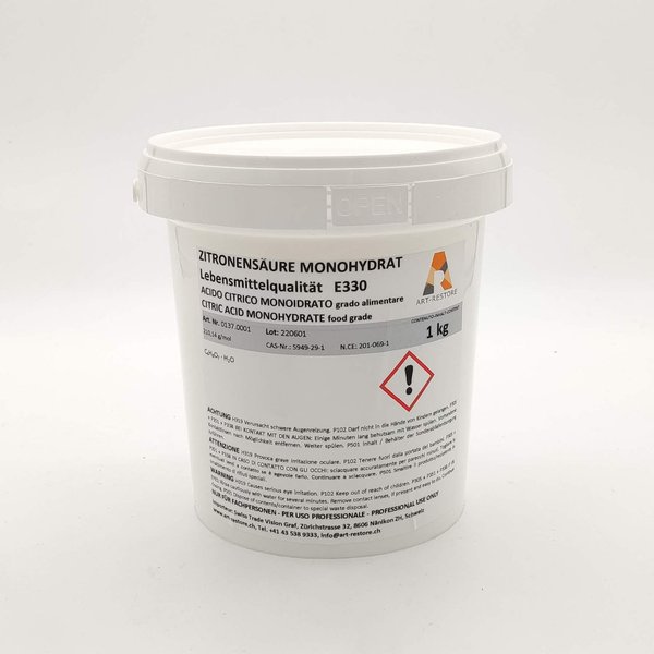 Zitronensäure-Monohydrat in Lebensmittelqualität E330 (C6H8O7 x H20) in Pulverform
