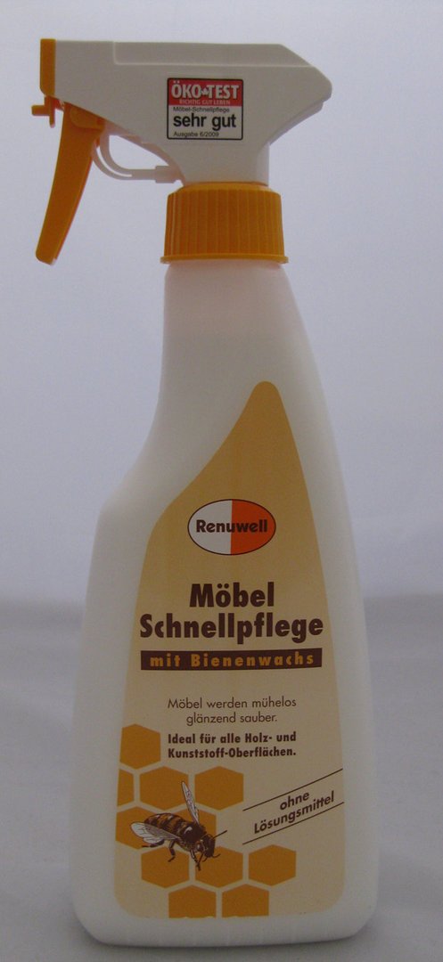 Renuwell Möbel Schnellpflege mit Bienenwachs - Sprühflasche à 500 ml