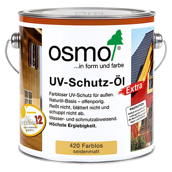 UV-Schutz-Öl extra von Osmo farblos seidenmatt, mit Filmschutz